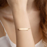 Personalized Engraved Silver Bar Chain Bracelet