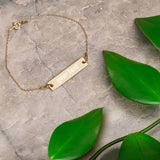 Personalized Engraved Silver Bar Chain Bracelet