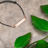 Personalized Engraved Silver Bar String Bracelet