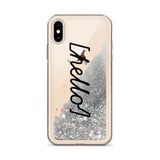 Hello Liquid Glitter Phone Case