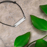 Personalized Engraved Silver Bar String Bracelet