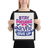Focused framed matte paper poster