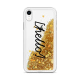 Hello Liquid Glitter Phone Case