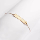 Personalized Engraved Silver Bar Chain Bracelet