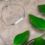 Personalized Engraved Silver Bar Chain Bracelet