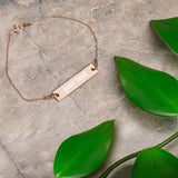 Personalized Engraved Silver Bar Chain Bracelet