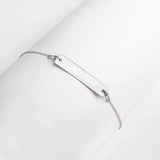 Personalized Engraved Silver Bar Chain Bracelet