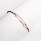 Personalized Engraved Silver Bar String Bracelet