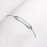 Personalized Engraved Silver Bar Chain Bracelet