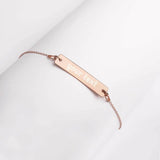 Personalized Engraved Silver Bar Chain Bracelet