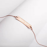 Personalized Engraved Silver Bar Chain Necklace