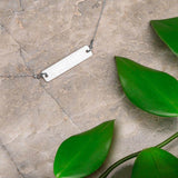 Personalized Engraved Silver Bar Chain Necklace