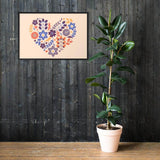 Heart framed matte paper poster