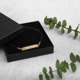 Personalized Engraved Silver Bar String Bracelet
