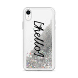 Hello Liquid Glitter Phone Case