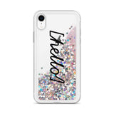 Hello Liquid Glitter Phone Case