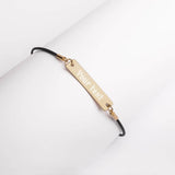 Personalized Engraved Silver Bar String Bracelet