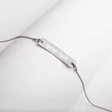 Personalized Engraved Silver Bar Chain Necklace